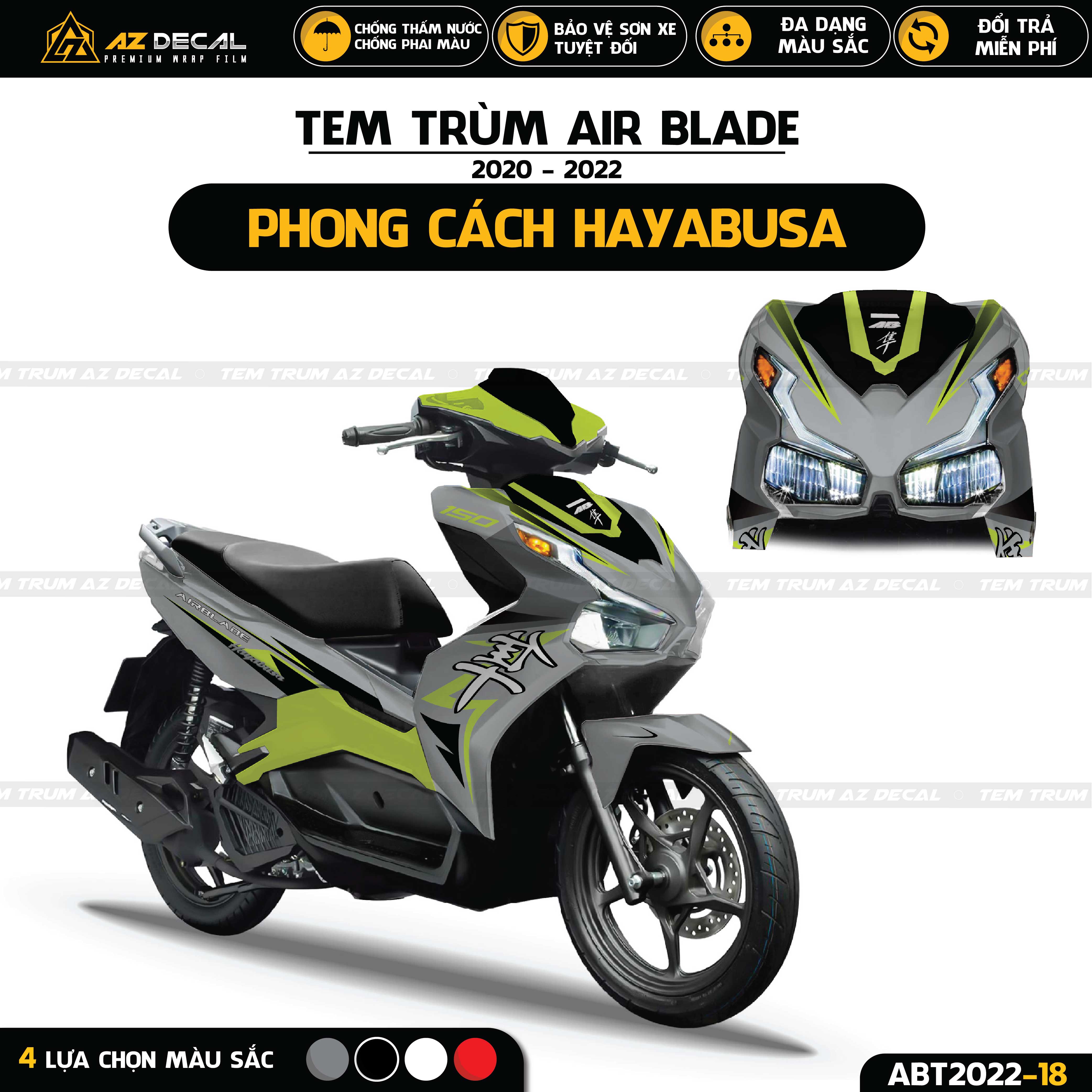 Tem Trùm Air Blade | ABT2022-18 | Phong Cách Hayabusa Tem Trùm Air Blade | Abt2022-18 | Phong Cách Hayabusa