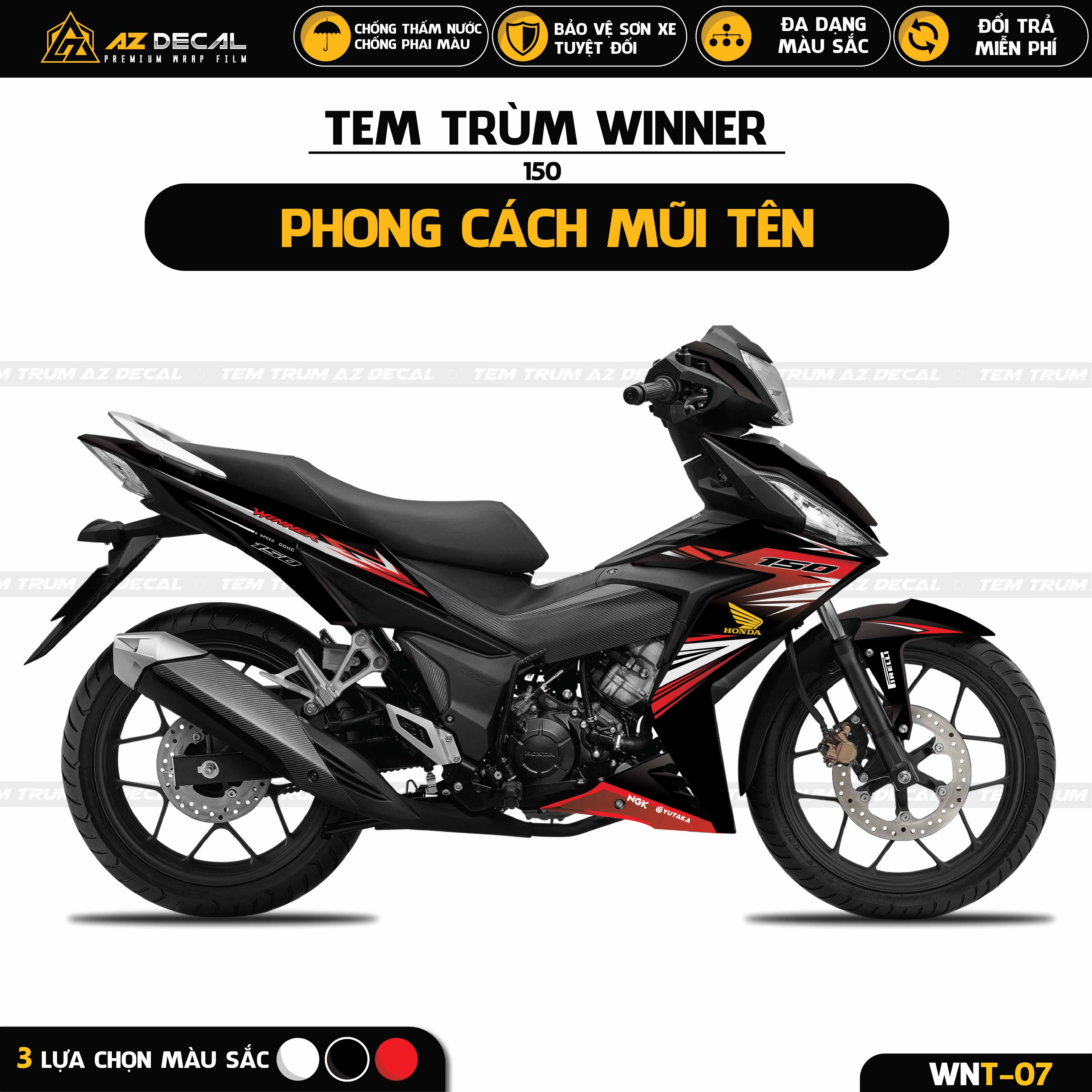 Giảm 53820 Tem trùm bóng đen vàng cho xe Winner 150  tháng 32023   BeeCost