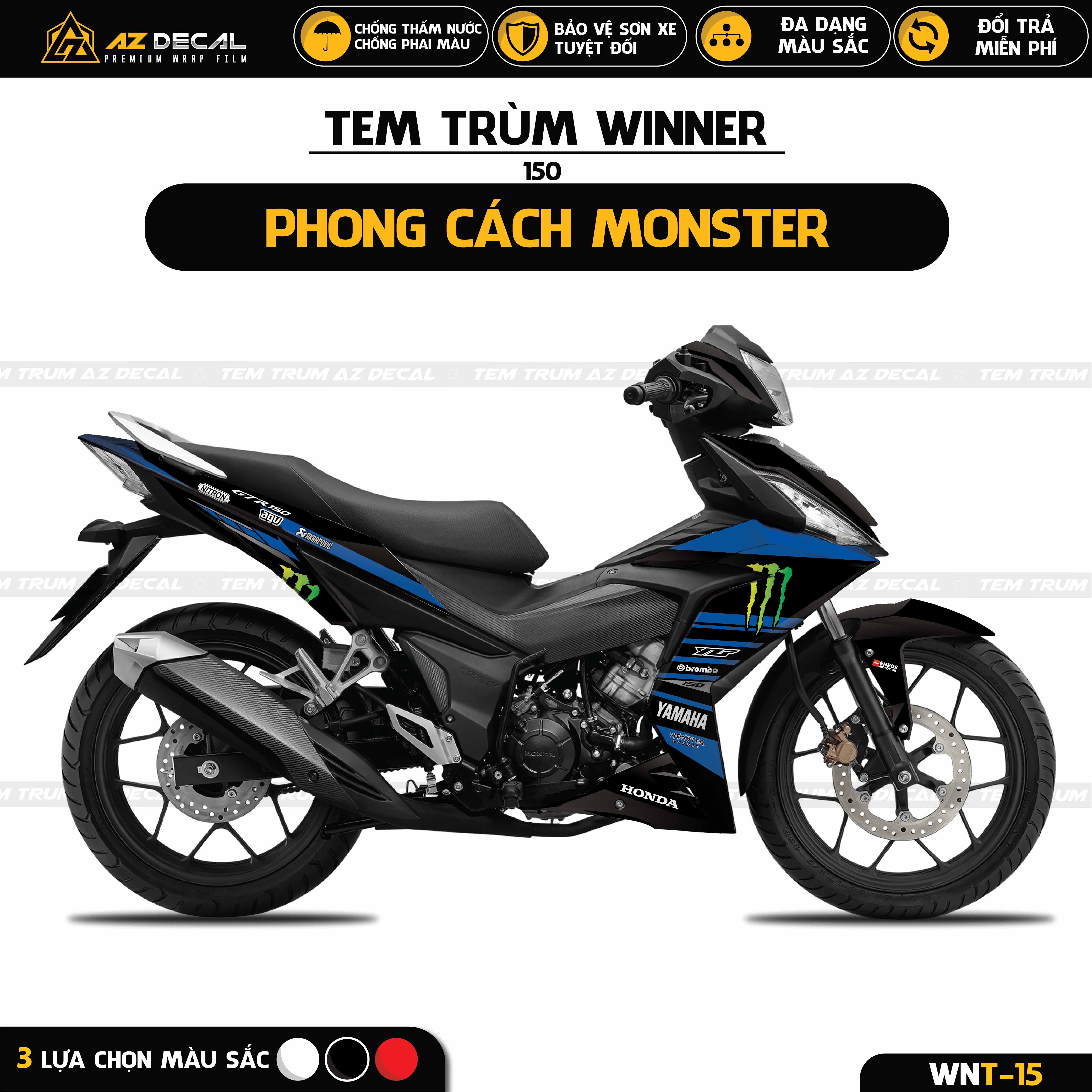 Tem Trùm Winner V1 | WNT-15 | Mẫu Monster - Azdecal.vn