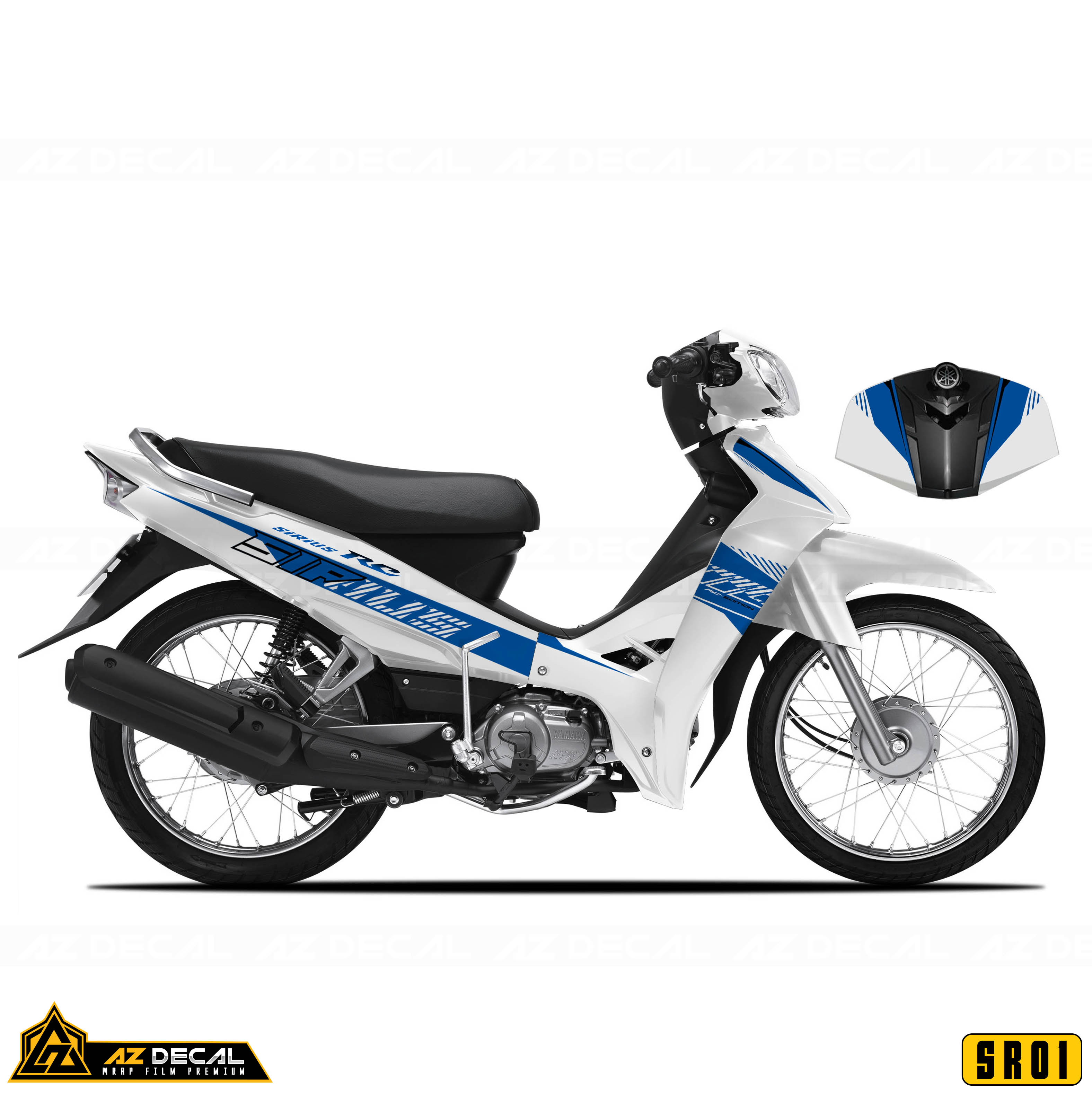 Yamaha sirius 50cc trắng xanhbánh mâm thắng đĩa  Anh Nam  MBN4767   0356181475
