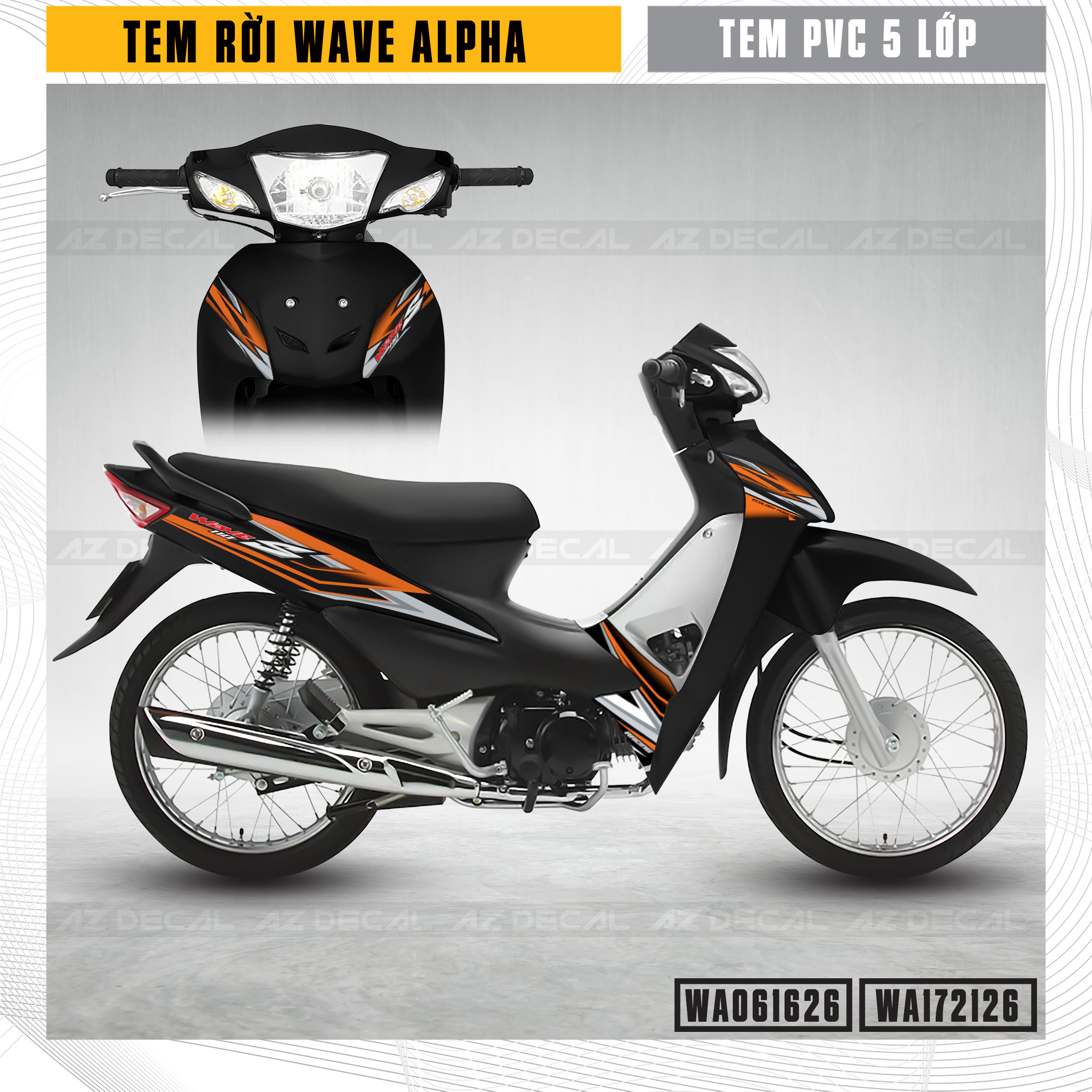 Tem Xe Wave Alpha | 002 | Thiết Kế Double Wave