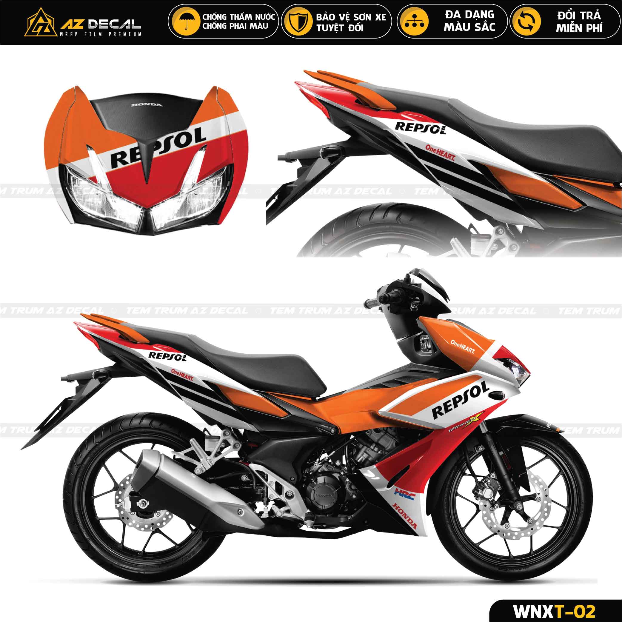 Tem Trùm Winner X | WNXT-02 | Mẫu Repsol - Azdecal.vn Tem Trùm Winner X | Wnxt-02 | Mẫu Repsol - Azdecal.Vn