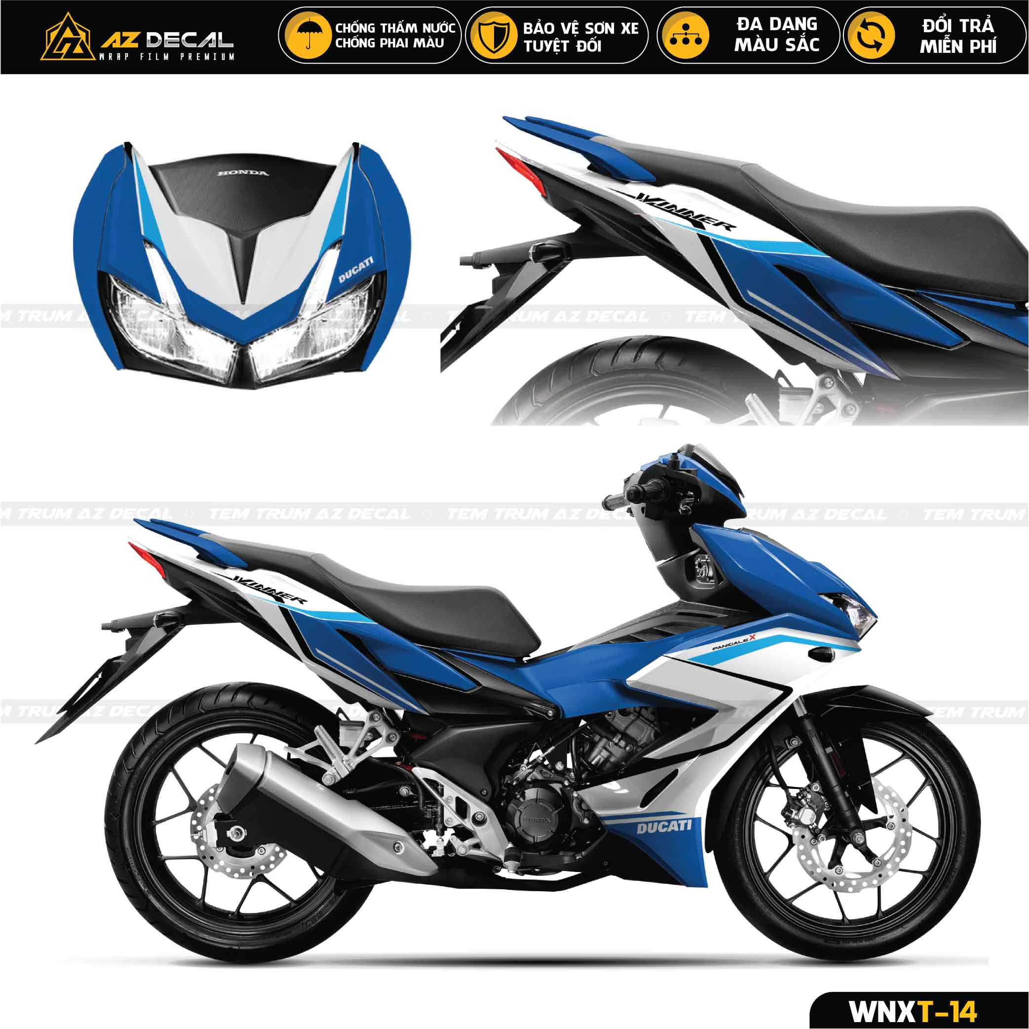 Tem rời Winner V1 Xanh trắng z Decal trang trí #29 Tem rời Winner V1 Xanh trắng z Decal trang trí