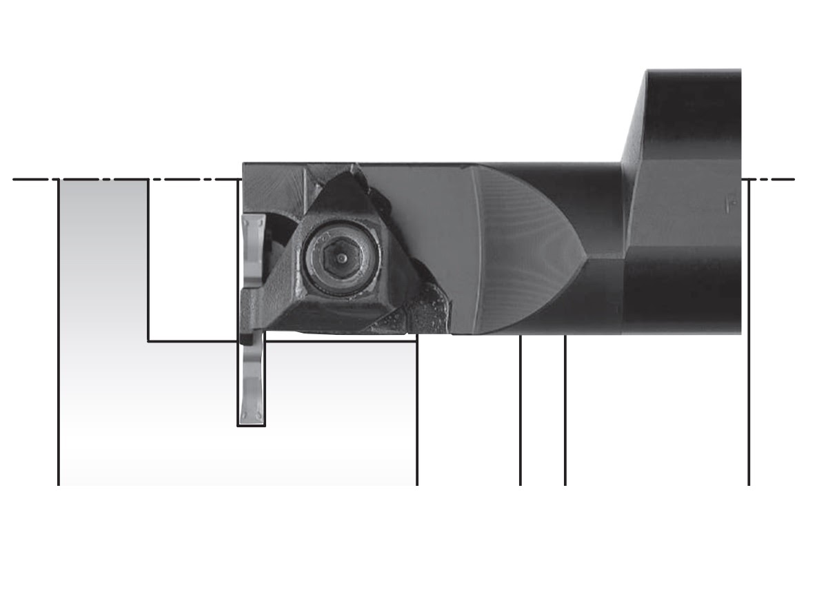 Cán dao tiện tạo rãnh lỗ Kyocera KGIA