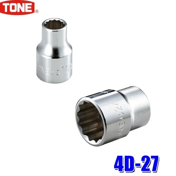 Tone 4D-27 - Đầu tuýp 12 cạnh 1/2" ra lục giác 27mm