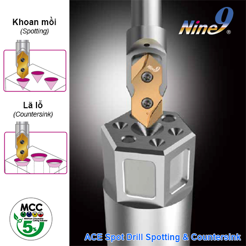 Dao Khoan Mồi Và Lả Lỗ Ace Spot Drill Nine9