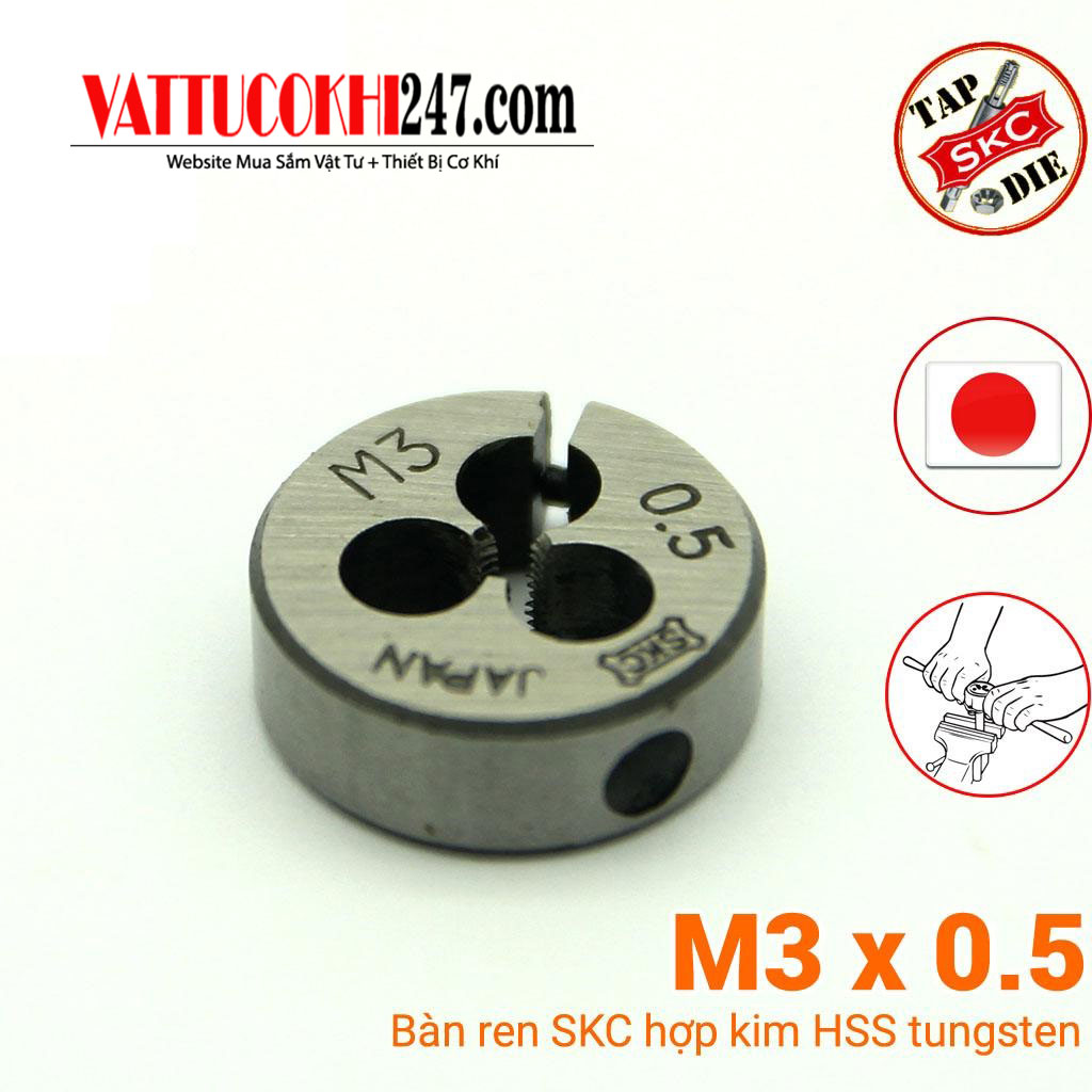 Bàn ren SKC M3 x 0.5, OD20mm chính hãng, giá tốt nhất