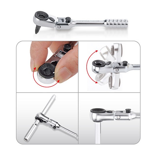 Bộ đầu tuýp và đầu vặn vít 1/4" Dr. Toptul GADW4501 45 chi tiết