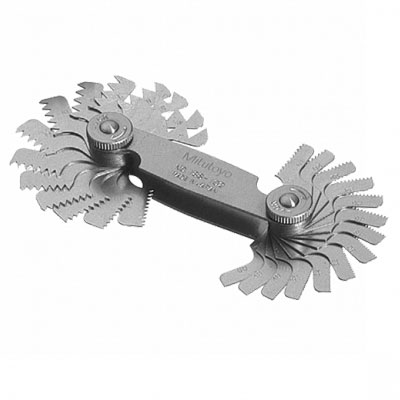 Mitutoyo 188-102 Bộ dưỡng đo bước ren Anh 55 độ 28 lá 4~60 TPI