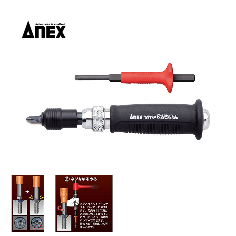 Bộ tuốc nơ vít đóng tháo ốc vít hư Nhật Bản Anex M2～4 No.1903-NS