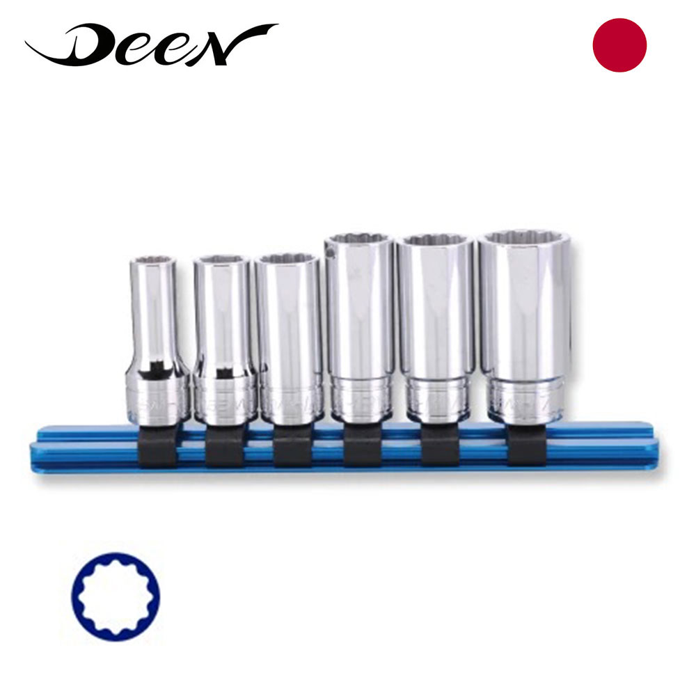 Bộ đầu khẩu vặn ốc 3/8" Deen DNB3L06W/AH 6 chi tiết kèm giá giữ