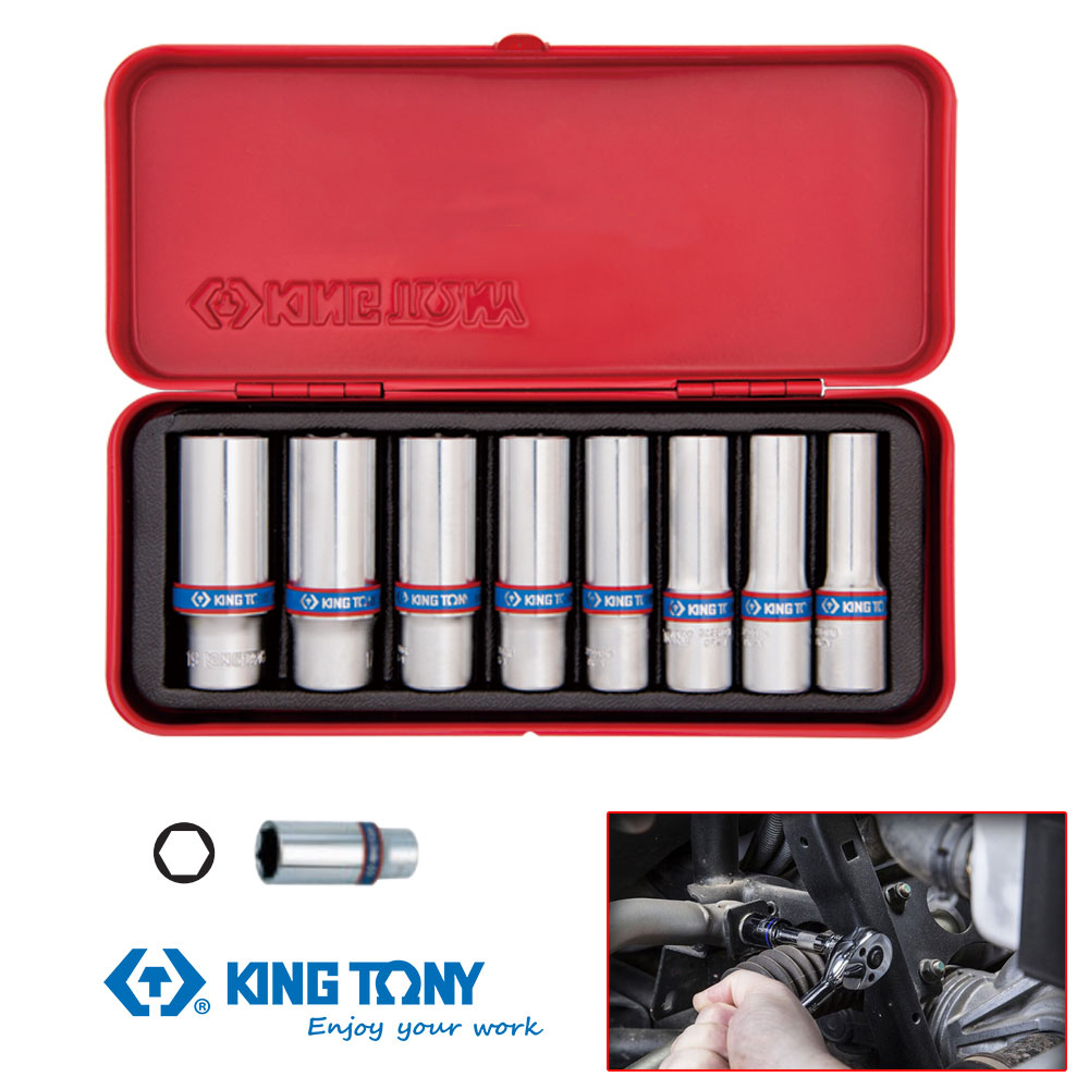 Bộ tuýp 3/8" Kingtony 3508MR 10~19mm 8 chi tiết