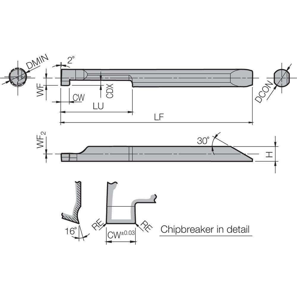 Cán dao tiện rãnh lỗ Kyocera EZG (Small Dia. Internal Grooving EZ Bars)