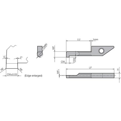 Cán dao tiện rãnh lỗ Kyocera VNG (Small Dia. Internal Grooving System Tip-Bars)
