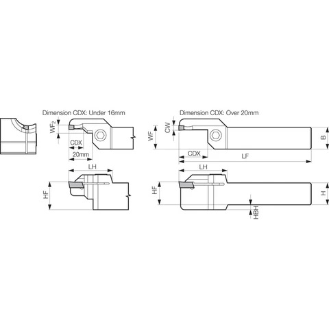 Cán dao tiện rãnh mặt đầu Kyocera KFM