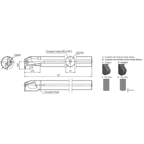 Cán dao tiện tạo rãnh và tiện trong Kyocera KGDI