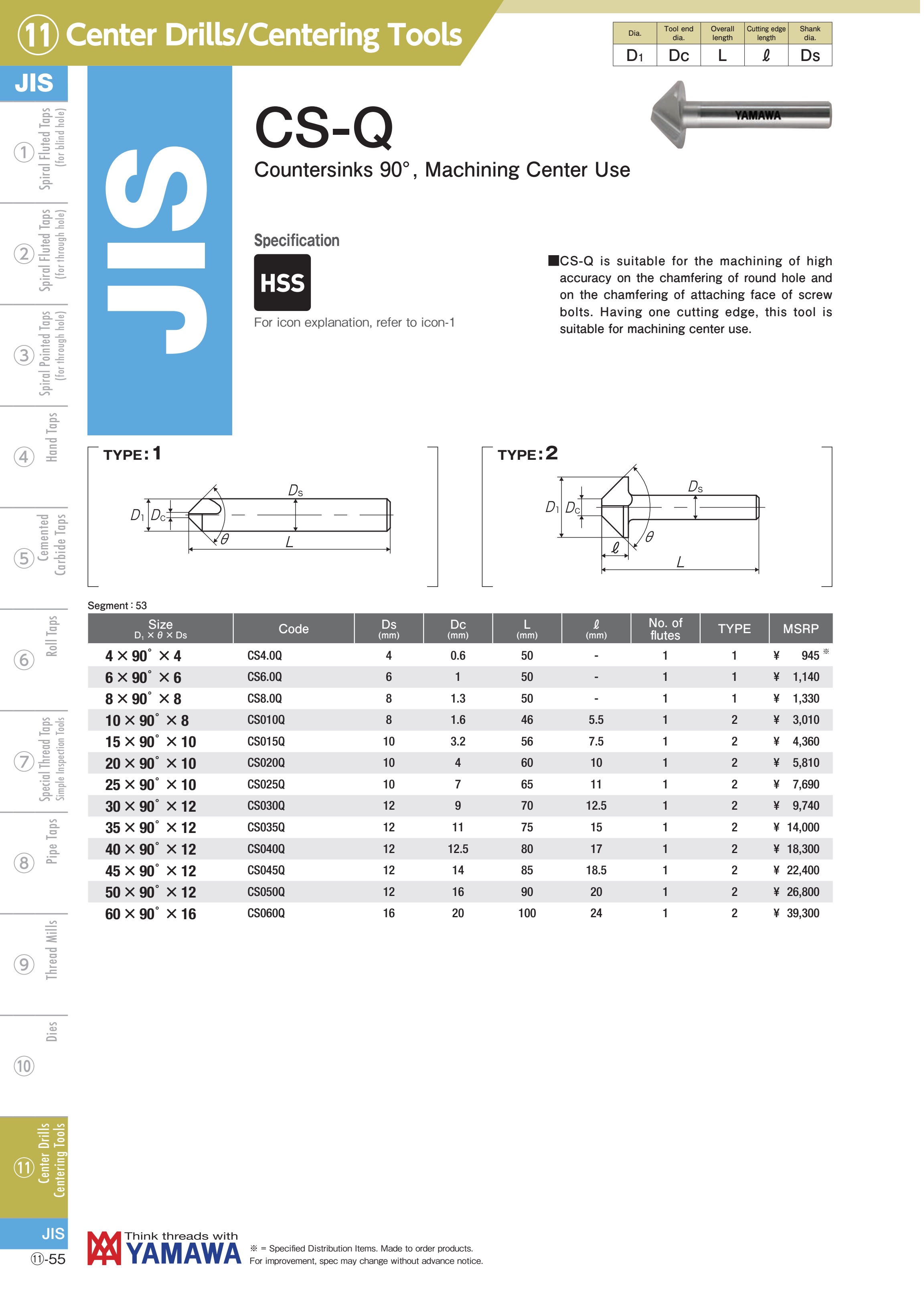 Mũi dao vát mép lỗ/ Dao chamfer Yamawa CS-Q