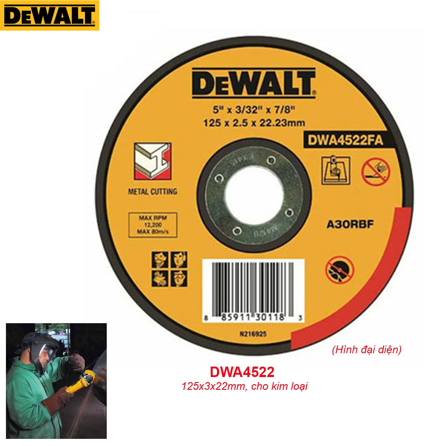 Đá cắt kim loại DeWalt DWA4522