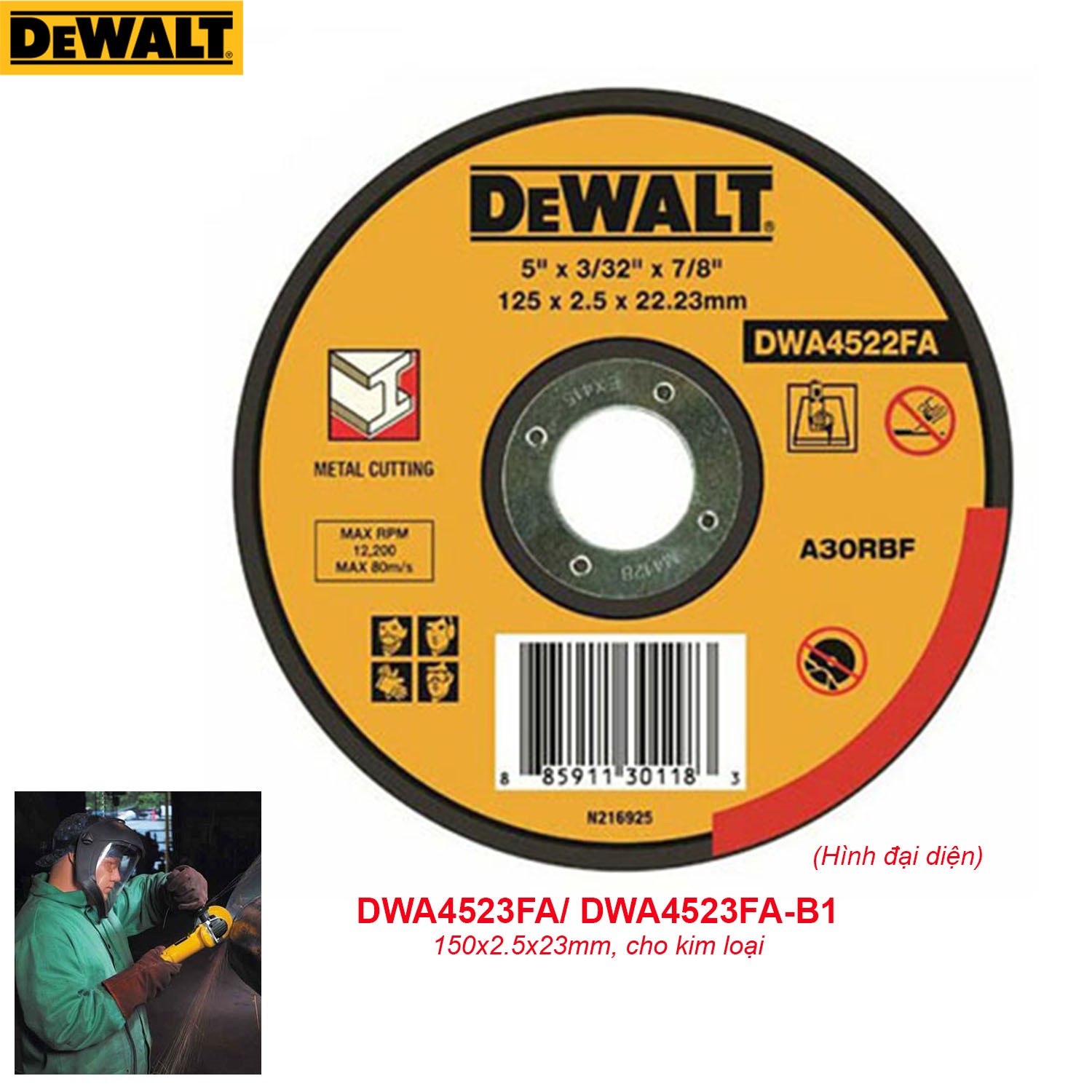 Đá cắt kim loại DeWalt DWA4523FA-B1