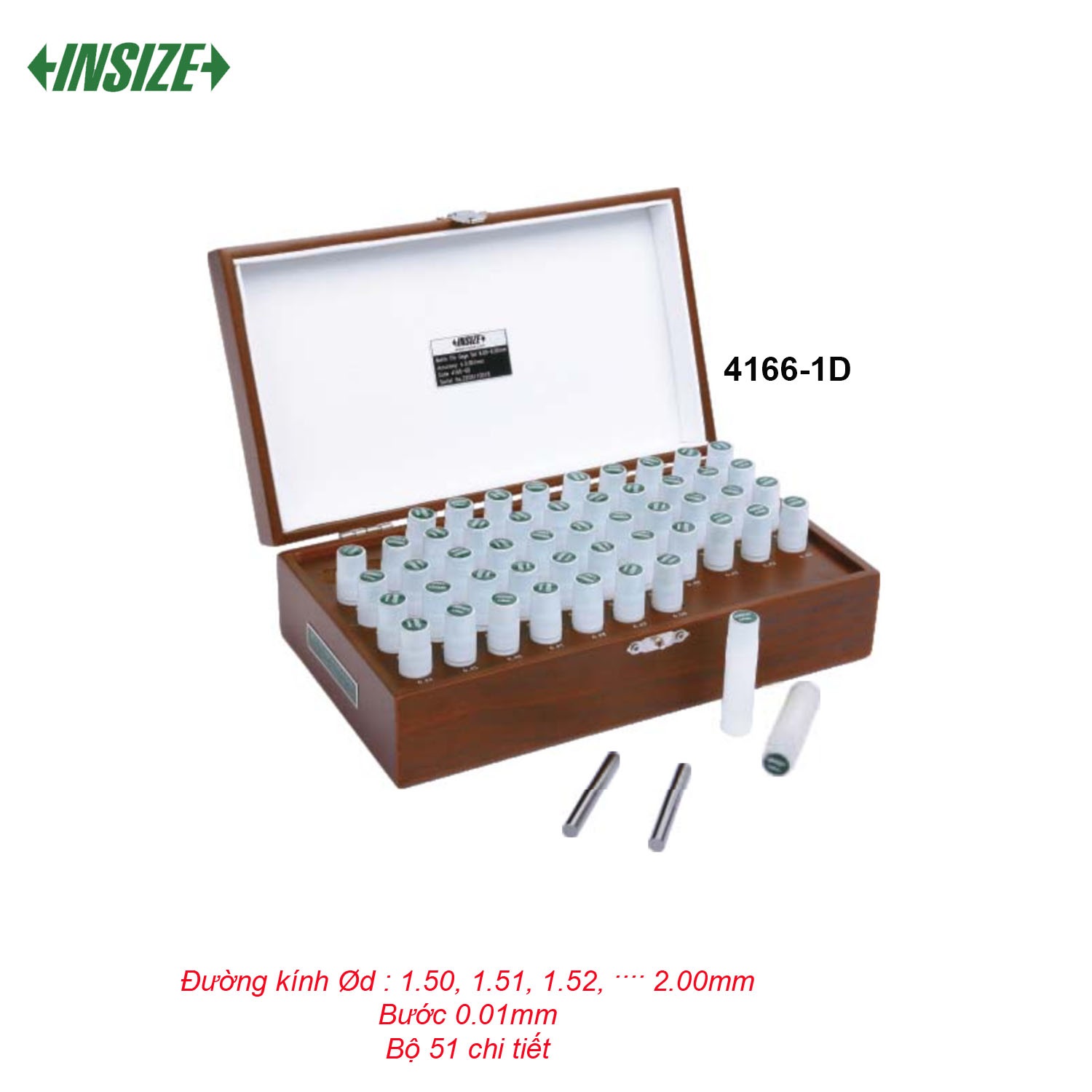 Dưỡng kiểm lỗ Pin Gauge (Trục Chuẩn) Insize bộ 51 Chi Tiết 4166
