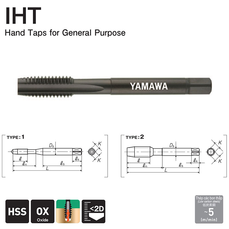 IHT M4 X 0.7 2P - Mũi Taro Tay Yamawa dòng IHT