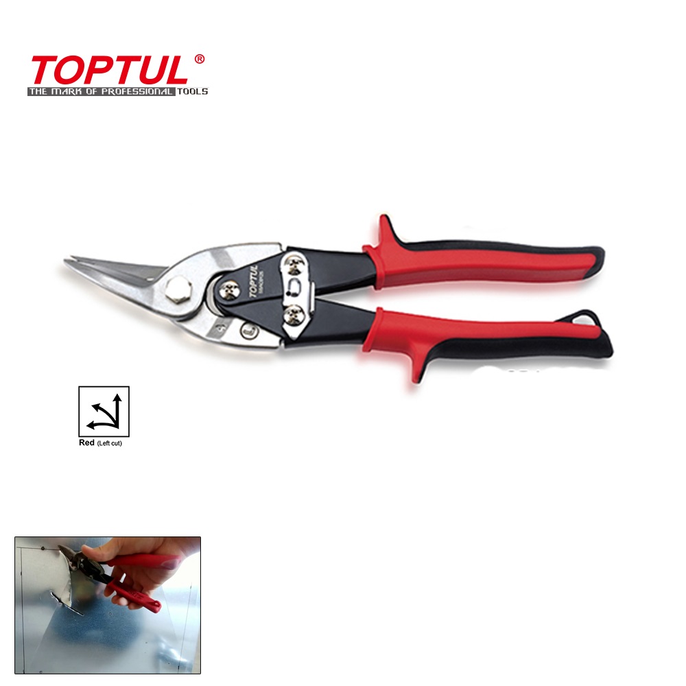 Kéo cắt tôn Toptul SBAC0125 mũi cong phải 248mm