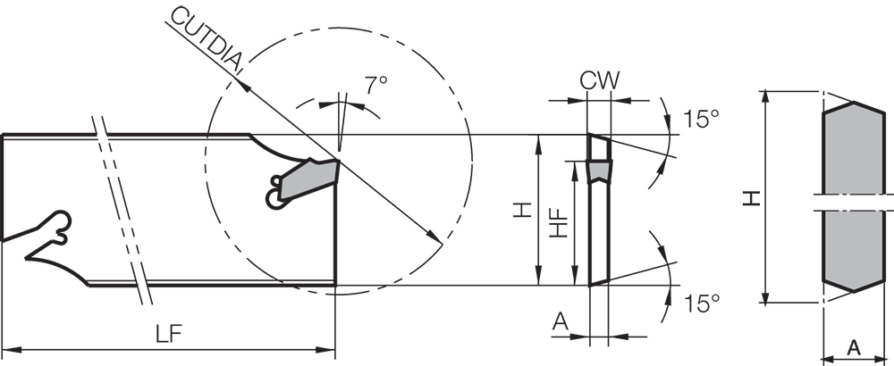 Thân dao tiện cắt đứt Kyocera KTKBR 329S