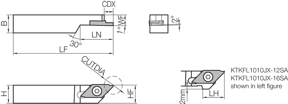 Cán dao cắt đứt KYOCERA KTKFL 1212JX16SB