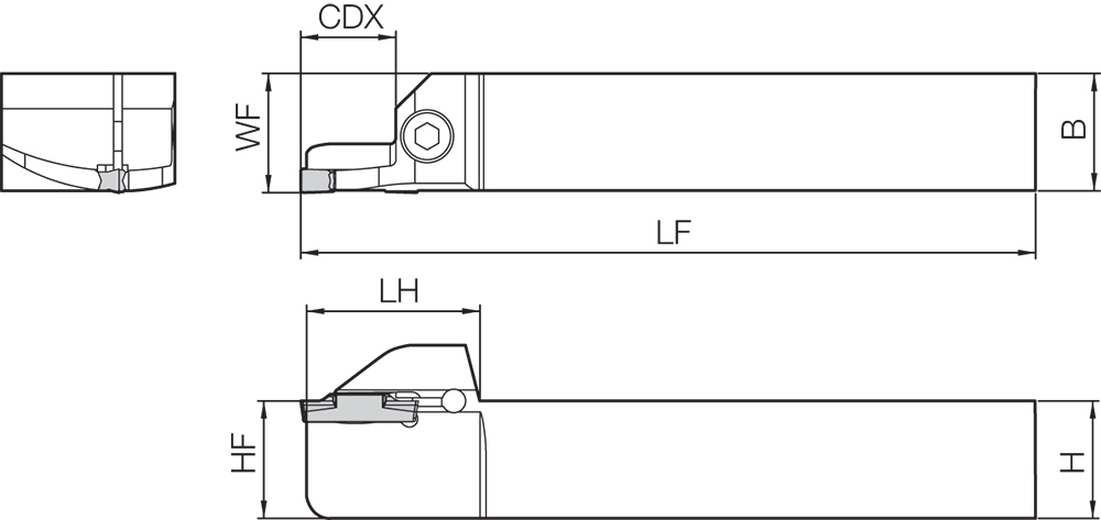 Cán Dao Tiện Rãnh Mặt Đầu KYOCERA KGDFR 2020K1103BZ