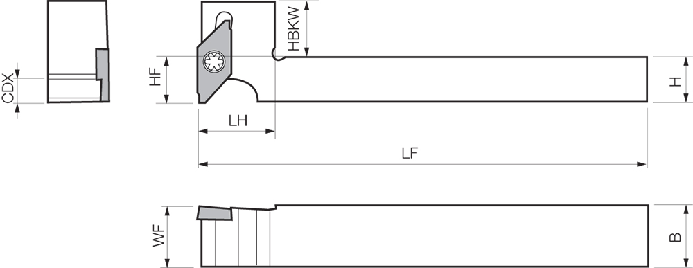 Cán dao cắt đứt 16x16 KYOCERA KTKFR 1616JX12Y