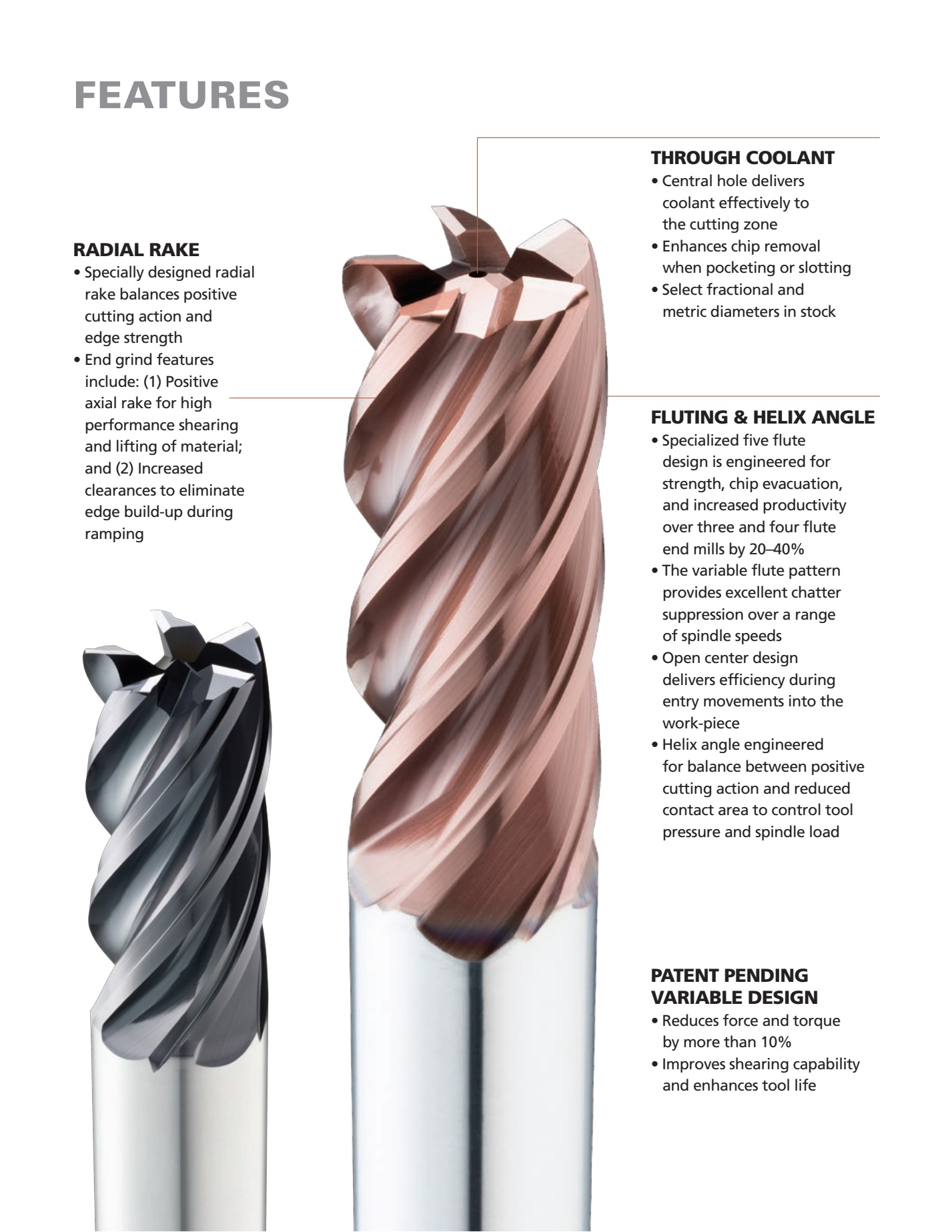 Dao phay ngón High Performance Rougher Kyocera SGS Z-Carb HPR (Series Z5, Z5CR, Z5MCR)