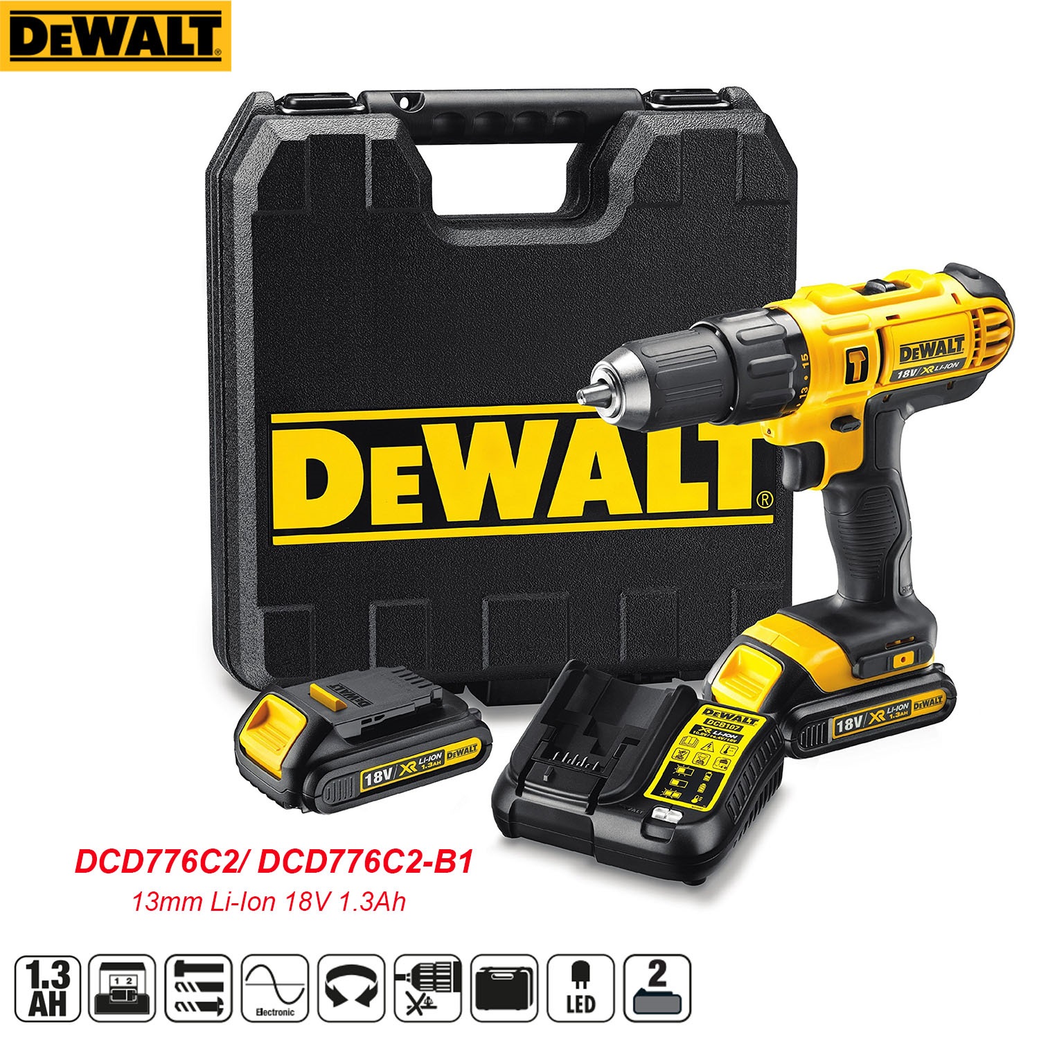 Máy Khoan Vặn Vít Dùng Pin Dewalt DCD776C2-B1 Giá Rẻ