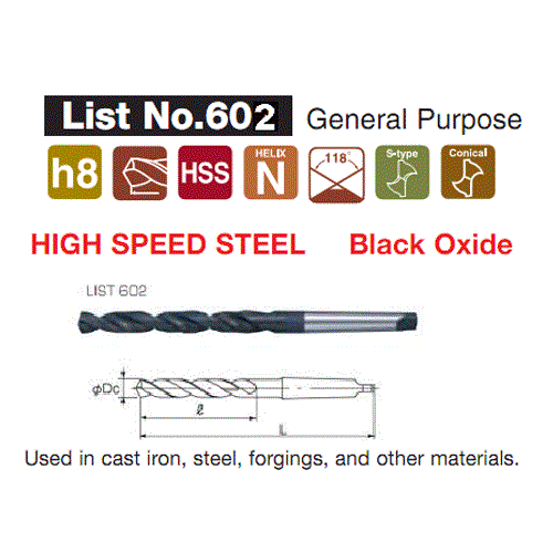 Mũi khoan chuôi côn Nachi List 602