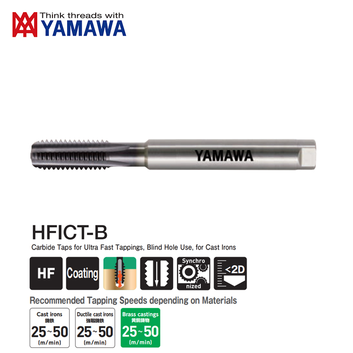 Mũi Taro Carbide Chạy Gang HFICT-B Yamawa Tốc Độ Siêu Cao Cho Lỗ Bít