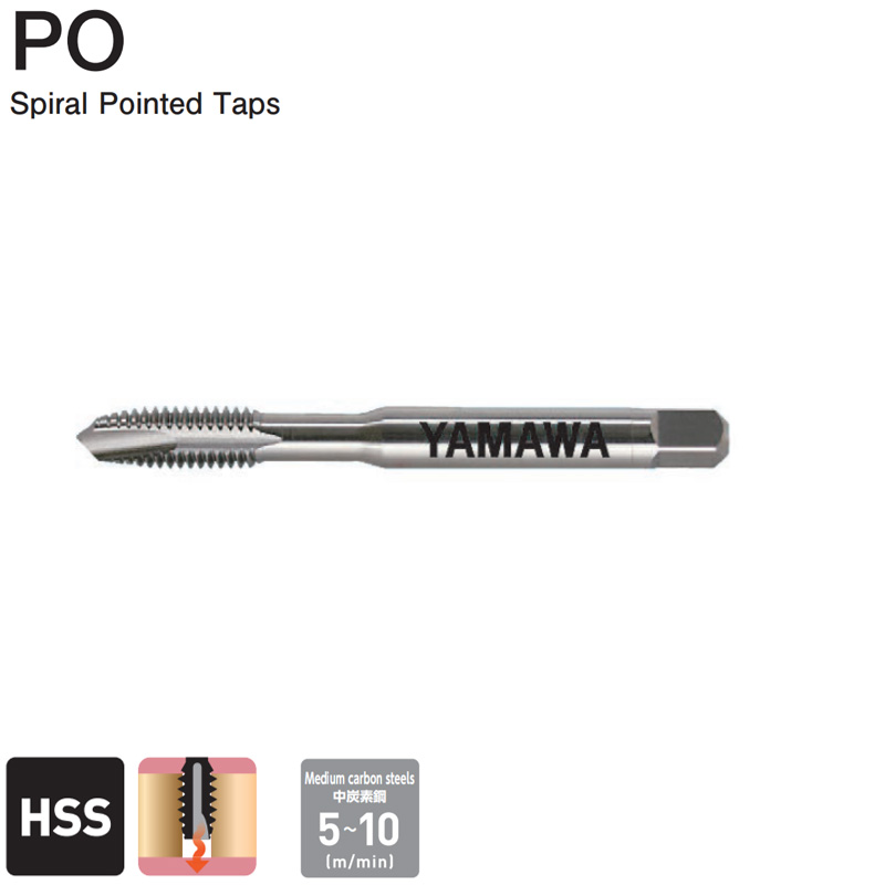 Mũi taro máy thẳng YAMAWA cho lỗ thông PO