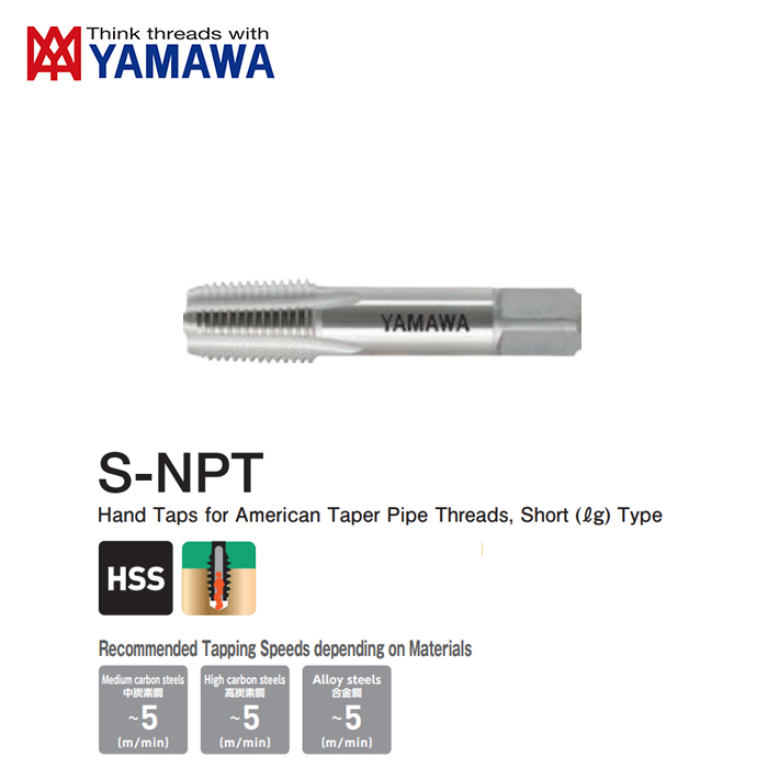 Mũi Taro Ren Ống Côn Ren Ngắn S-NPT Yamawa Chuẩn Mỹ