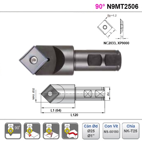 Dao Spot drill 90 độ Nine9 N9MT2506