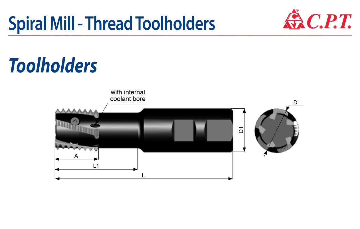Cán dao phay ren xoắn ốc CPT SRH32P-5