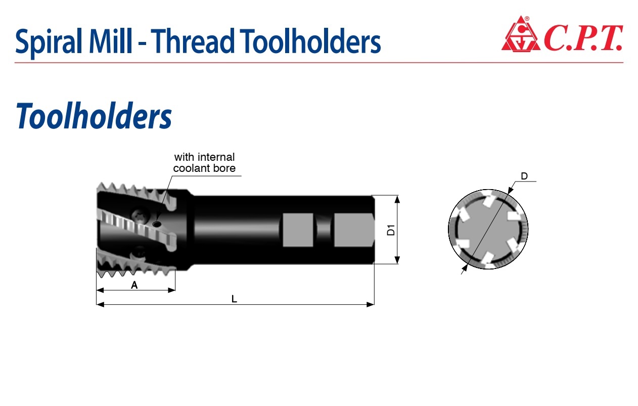 Cán dao phay ren xoắn ốc CPT SRH40-4