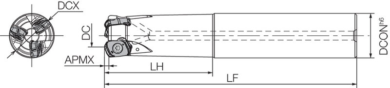 Thân dao phay trụ phi 25 MFH25-S25-04-3T Kyocera