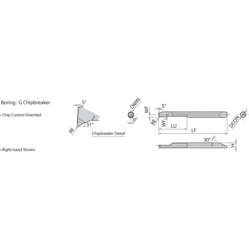 Mảnh Dao Tiện Móc Lỗ KYOCERA EZBR080080HP-015G-PR1725
