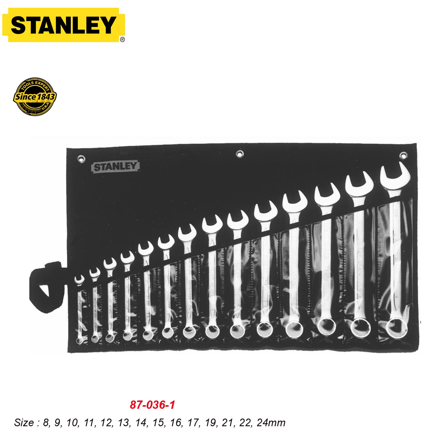 Bộ cờ lê vòng miệng 8~24mm Stanley 87-036-1