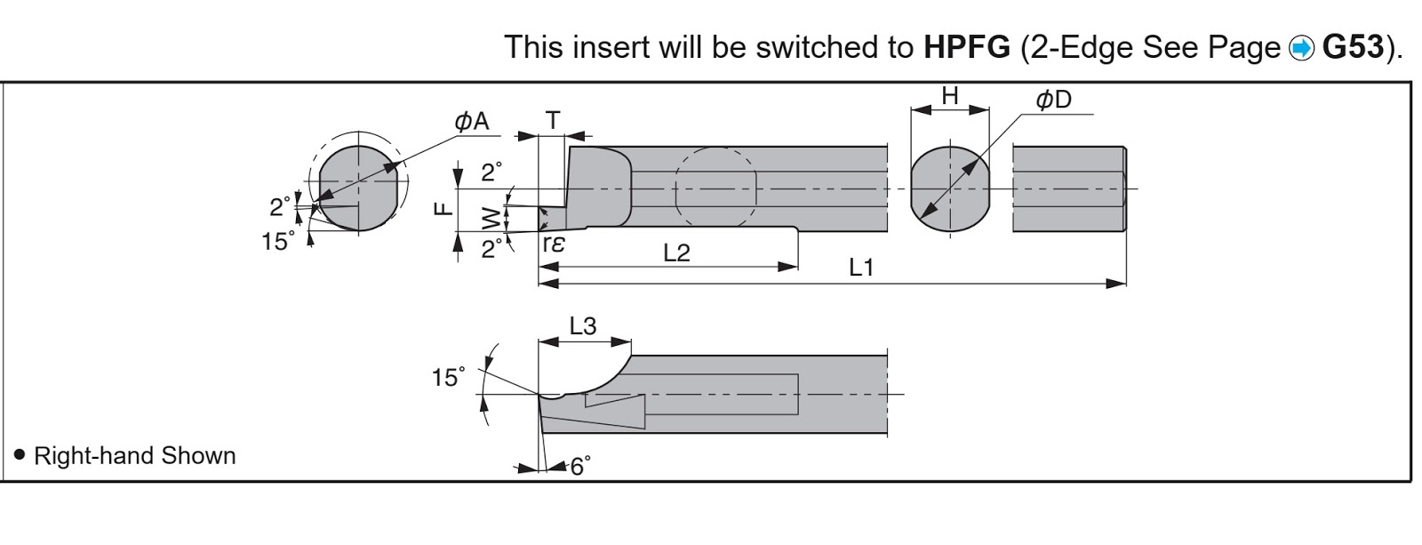 Cán dao tiện rãnh mặt đầu Kyocera PSFG
