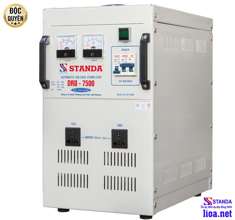 Ổn áp Standa 7.5KVA DRII 50V -250V thế hệ mới 2021