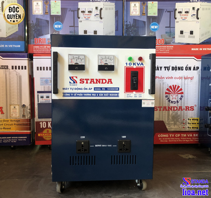 Ổn áp STANDA 10KVA DR 90V -250V 2 thế hệ mới 2021 vơi các tính năng nổi bật