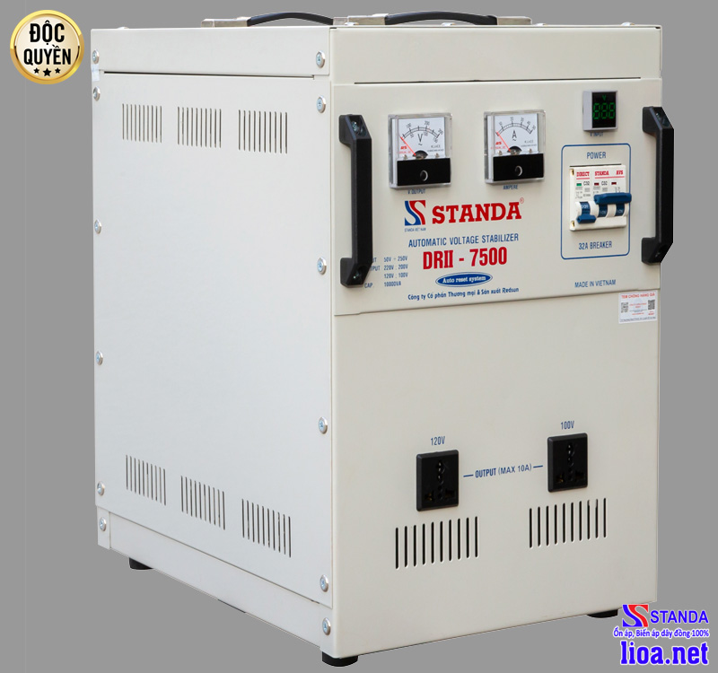 Ưu điểm nổi bật chỉ có ở dòng máy tự động ổn áp đa chức năng thế hệ mới 2021 Standa 7.5KVA DRII dải 50V - 250V: