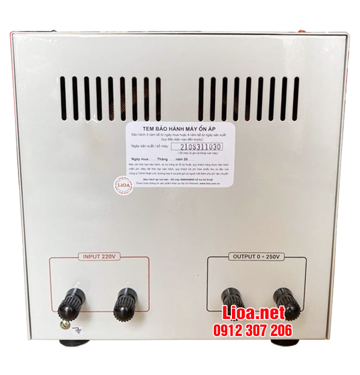 BIẾN ÁP VÔ CẤP 1 PHA 3,3KVA-15A