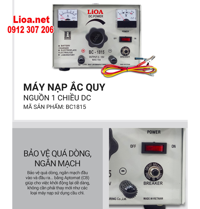 NẠP ẮC QUY LIOA BC1815