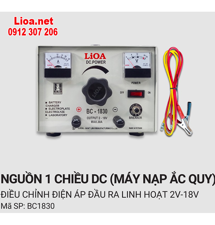 NẠP ẮC QUY LIOA BC18-30