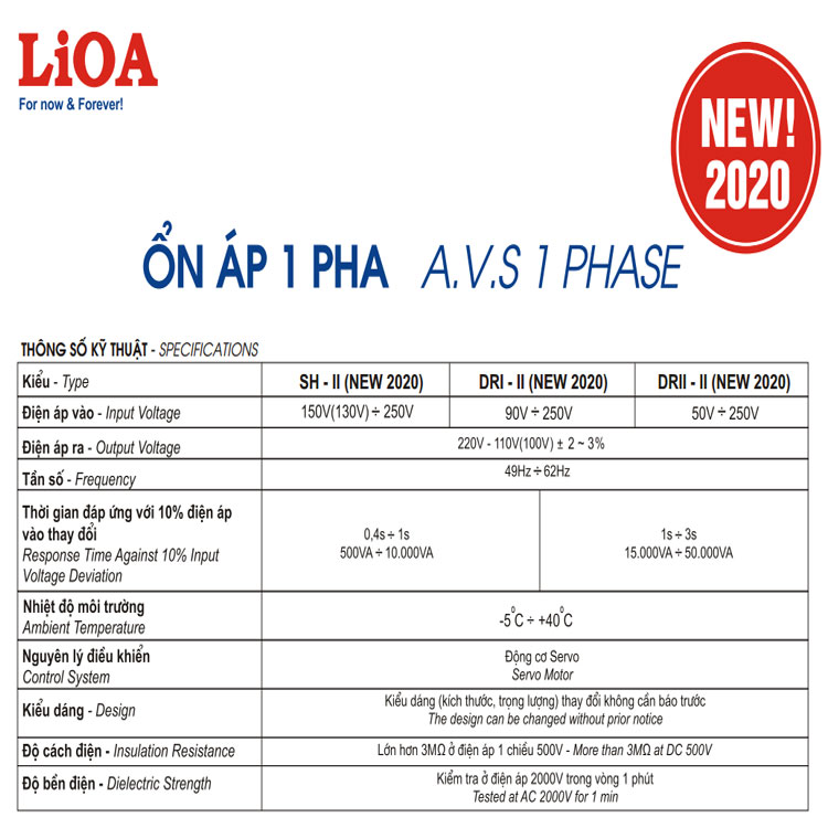 Ổn Áp LIOA 10KVA Dải 90V